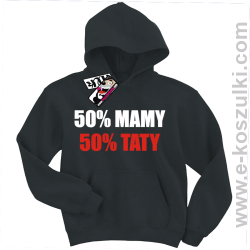 50% mamy 50% taty koszulka dziecięca - czarny