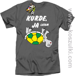 Kurde, ja latam - żółwik - koszulka męska szara