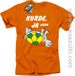 Kurde, ja latam - żółwik - koszulka męska pomarańczowa