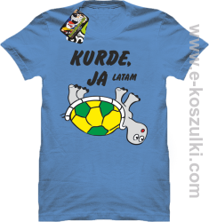 Kurde, ja latam - żółwik - koszulka męska błękitna