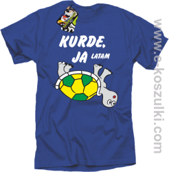Kurde, ja latam - żółwik - koszulka męska niebieska