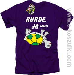 Kurde, ja latam - żółwik - koszulka męska fioletowa