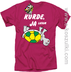 Kurde, ja latam - żółwik - koszulka męska różowa