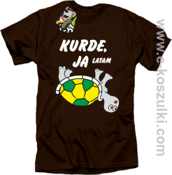 Kurde, ja latam - żółwik - koszulka męska brązowa
