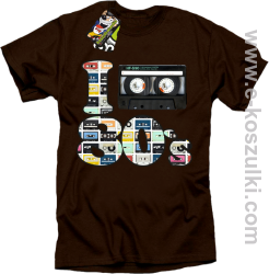 I love 80`s mix tape kaseta magnetofonowa - koszulka męska brązowa