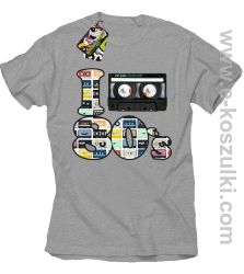 I love 80`s mix tape kaseta magnetofonowa - koszulka męska melanżowa