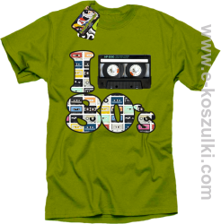 I love 80`s mix tape kaseta magnetofonowa - koszulka męska kiwi