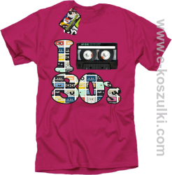 I love 80`s mix tape kaseta magnetofonowa - koszulka męska różowa