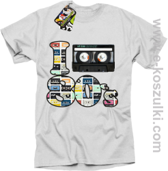 I love 80`s mix tape kaseta magnetofonowa - koszulka męska biała