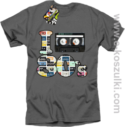 I love 80`s mix tape kaseta magnetofonowa - koszulka męska szara