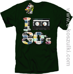 I love 80`s mix tape kaseta magnetofonowa - koszulka męska zielony butelkowy