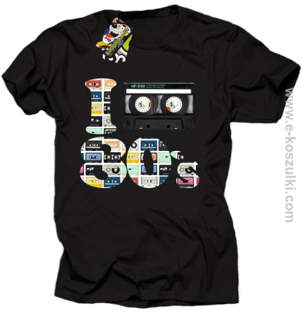 I love 80`s mix tape kaseta magnetofonowa - koszulka męska