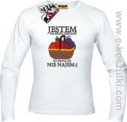 Jestem na kilku dietach - longsleeve męski - biały