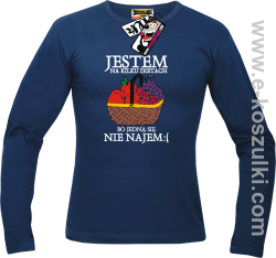 Jestem na kilku dietach - longsleeve męski - granatowy