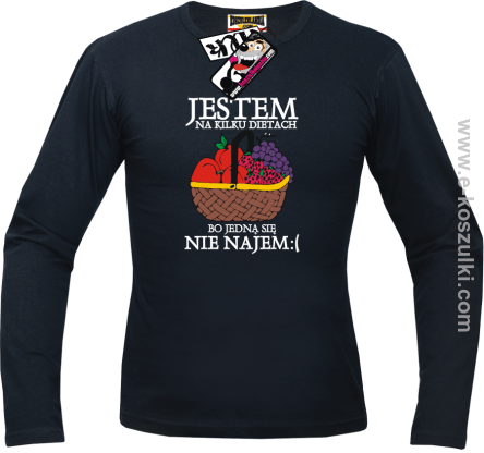 Jestem na kilku dietach - longsleeve męski - czarny
