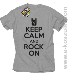 Keep calm and rock on - koszulka męska melanżowa