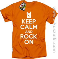 Keep calm and rock on - koszulka męska pomarańczowa