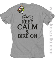 Keep Calm & Bike On - koszulka męska melanż
