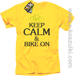 Keep Calm & Bike On - koszulka męska żółty