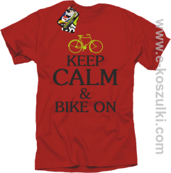 Keep Calm & Bike On - koszulka męska czerwony
