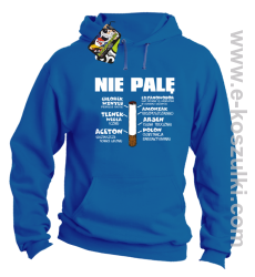 Nie palę bo to szkodzi zdrowiu - bluza z kapturem niebieska