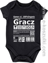 Gracz GAMER - body dziecięce czarne