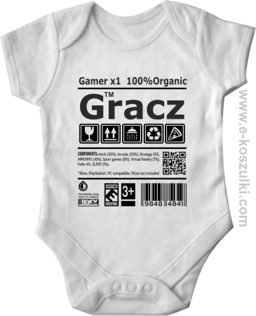 Gracz GAMER - body dziecięce 