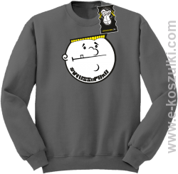 wuss up bro-ciepła modna bluza szara