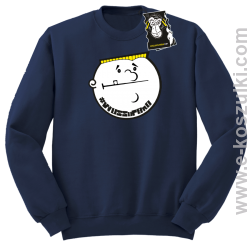 wuss up bro-ciepła modna bluza granatowa