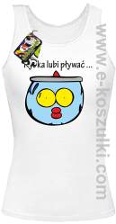 Rybka lubi pływać - top damski biały