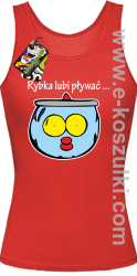 Rybka lubi pływać - top damski czerwony