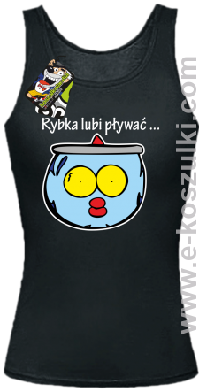 Rybka lubi pływać - top damski czarny