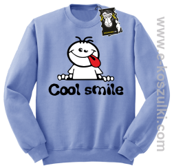 Cool smile- zabawna bluza z nadrukiem bez kaptura błękitna 
