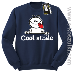 Cool smile- zabawna bluza z nadrukiem bez kaptura granatowa