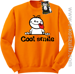 Cool smile- zabawna bluza z nadrukiem bez kaptura pomarańczowa