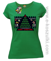 Merry Christmas Retro Games zielony