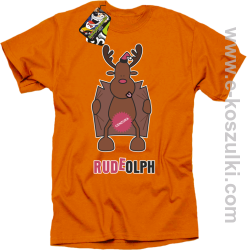 Rudeolph Cenzura - koszulka męska pomarańczowa