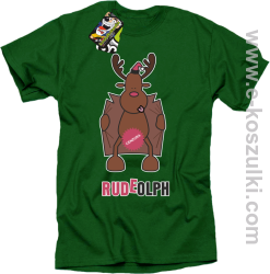 Rudeolph Cenzura - koszulka męska zielona