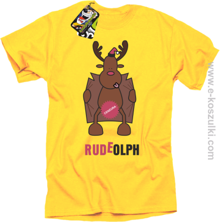 Rudeolph Cenzura - koszulka męska żółta