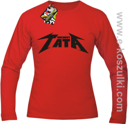 Rockowy tata - longsleeve z nadrukiem czerwony