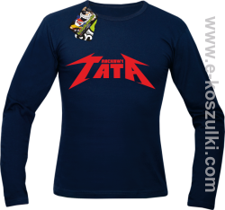 Rockowy tata - longsleeve z nadrukiem granatowy