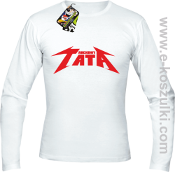 Rockowy tata - longsleeve z nadrukiem biały