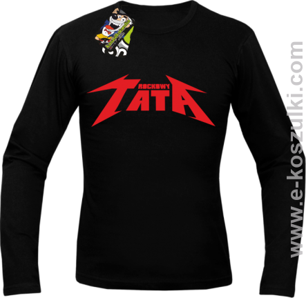 Rockowy tata - longsleeve z nadrukiem czarny