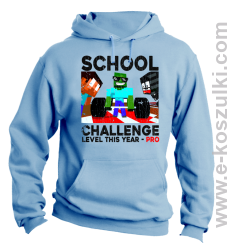 School Challenge Level this year PRO - bluza z kapturem błękitna