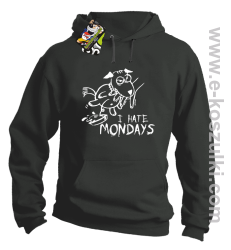 I hate mondays - bluza z kapturem szary