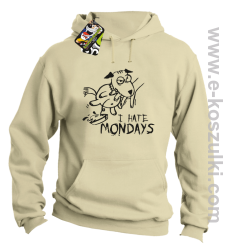 I hate mondays - bluza z kapturem beżowy