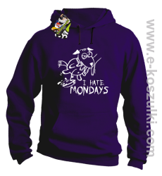 I hate mondays - bluza z kapturem fioletowy