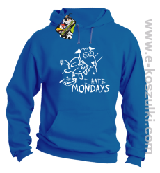 I hate mondays - bluza z kapturem niebieski