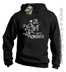 I hate mondays - bluza z kapturem czarny