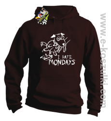 I hate mondays - bluza z kapturem brązowy